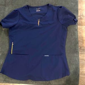 Small Navy Jaanuu scrub top. XS jogger bottoms.